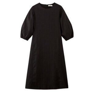 Everlane Women's Linen A-Line Midi Dress in Black, Size 6 NWT